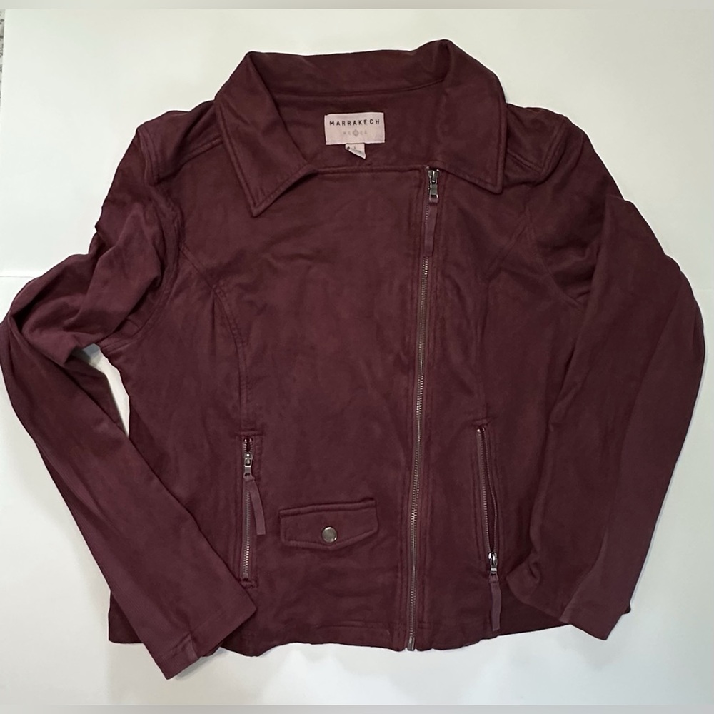 Anthropologie‎ Marrakech moto full zip jacket zipper pockets women’s large